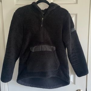 black north face quarter zip sherpa jacket